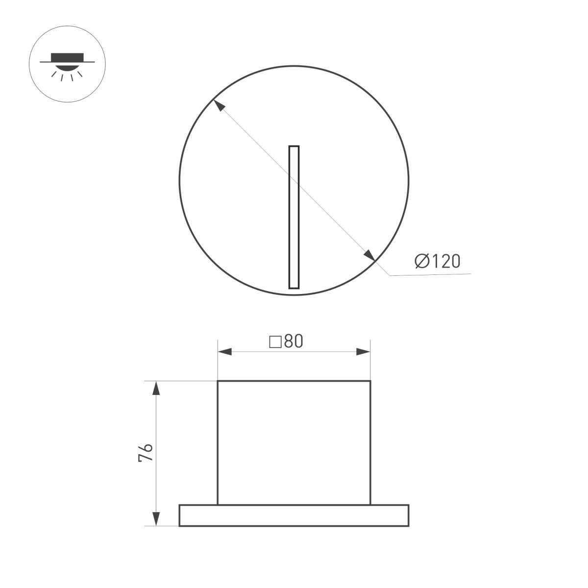 Светильник для ступеней Arlight LT-TIE-R120-3W Warm3000 (WH, 25x45 deg, 230V) (IP65 Бетон) 050874 050874 - магазин электротехники Electroshop