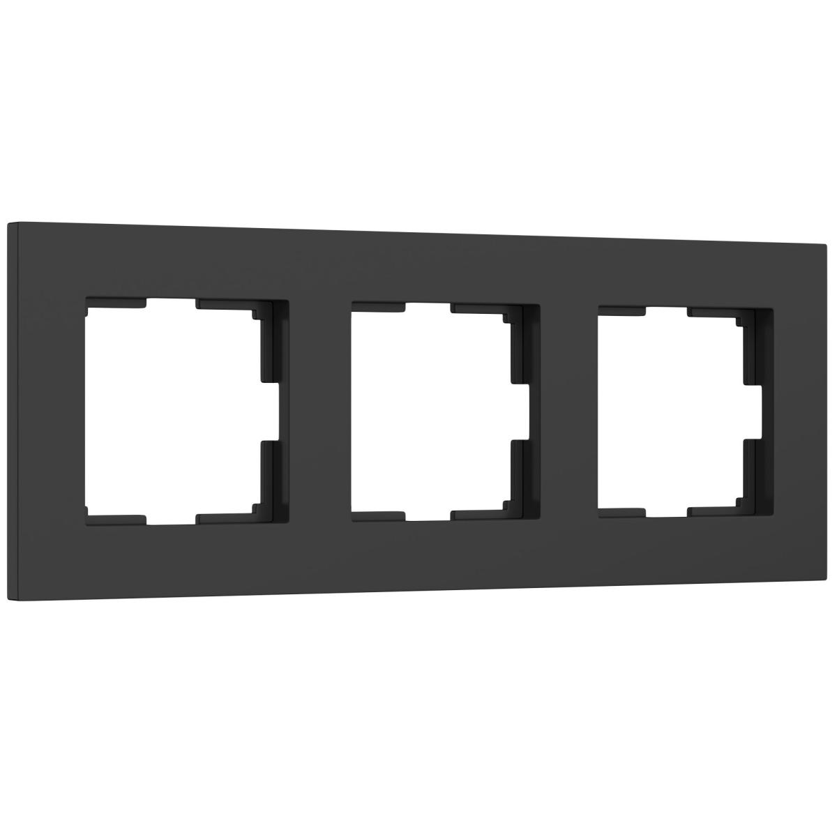 Рамка на 3 поста Werkel Slab черный матовый W0032908 4690389193422 a062801 4690389193422 - магазин электротехники Electroshop