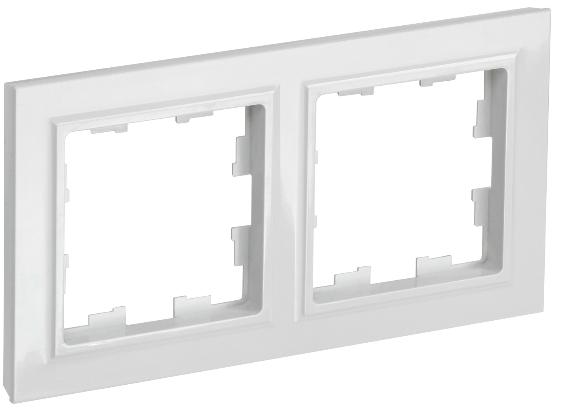 Рамка 2-местная IEK BRITE РУ-2-БрБ белый BR-M22-K01 BR-M22-K01 - магазин электротехники Electroshop