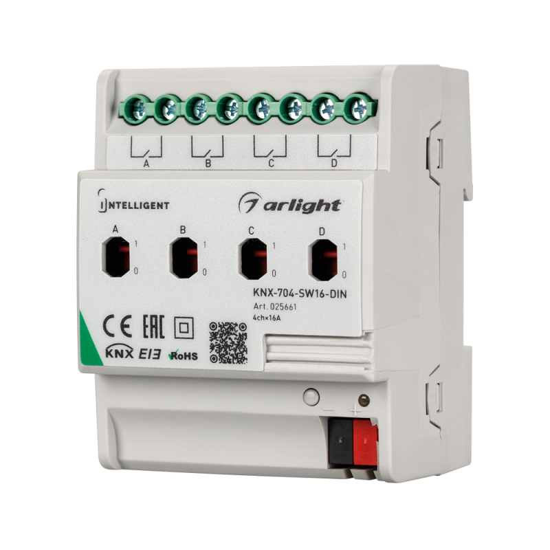 Релейный модуль Arlight KNX-704-SW16-Din (Bus, 4x16A) 025661 025661 - магазин электротехники Electroshop