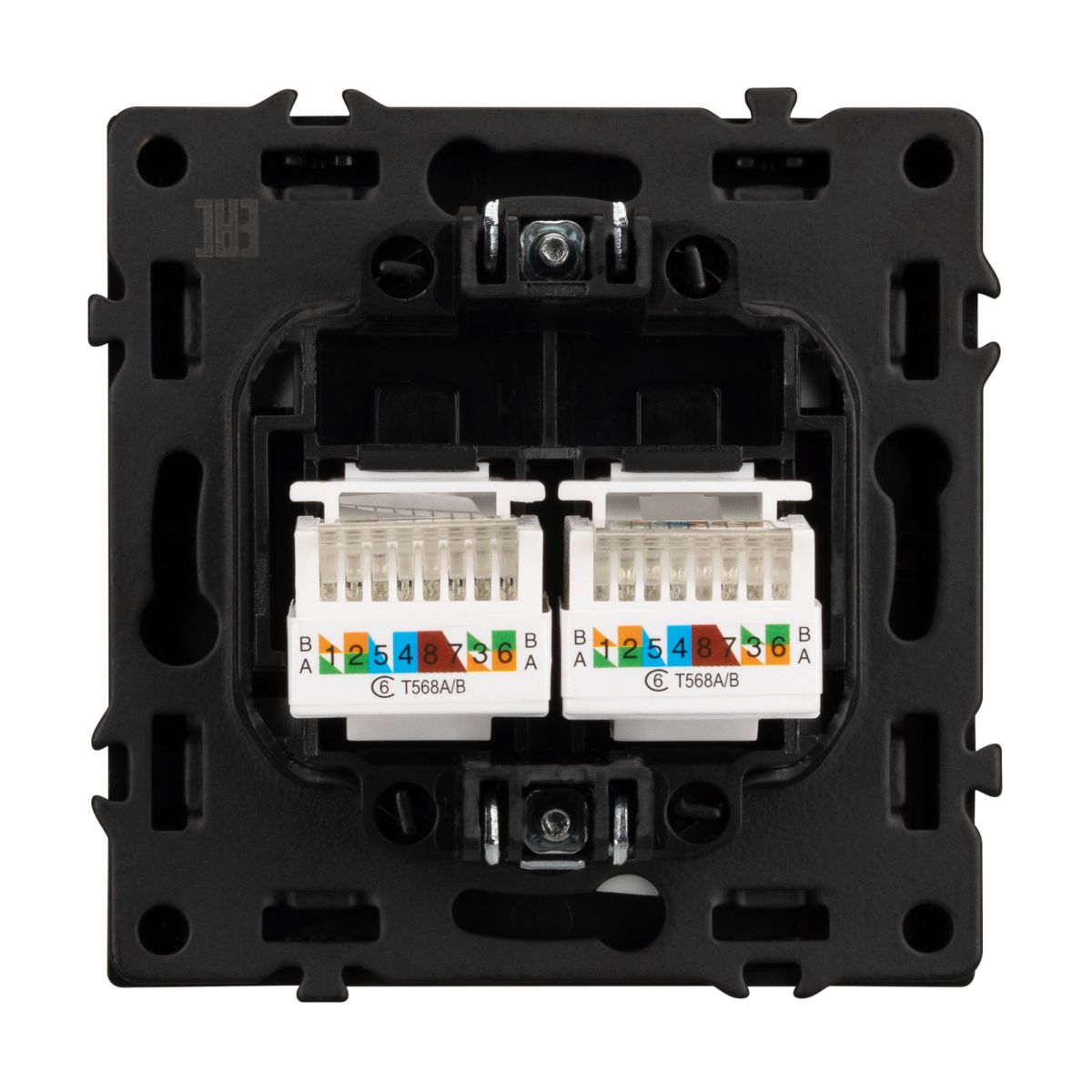 Розетка компьютерная двойная софт-тач черный оникс Arlight SCT-MPC2-SFPL-BK (2хRJ-45, CAT6) 054313(1) 054313(1) - магазин электротехники Electroshop