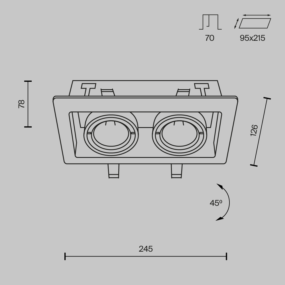 Встраиваемый светильник Maytoni Metal DL008-2-02-B DL008-2-02-B - магазин электротехники Electroshop