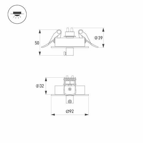 Чаша потолочная встраиваемая Arlight SPX-CANOPY-R90-C6.5 (BK) 046017(1) 046017(1) - магазин электротехники Electroshop