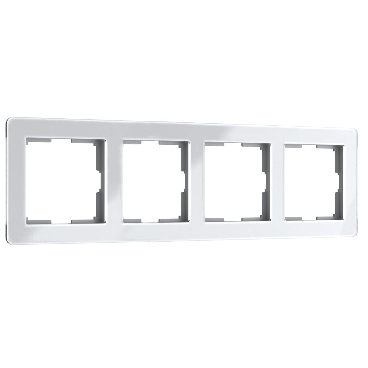 Рамка на 4 поста Werkel Acrylic белый 4690389190520 W0042701 a062131 4690389190520 - магазин электротехники Electroshop