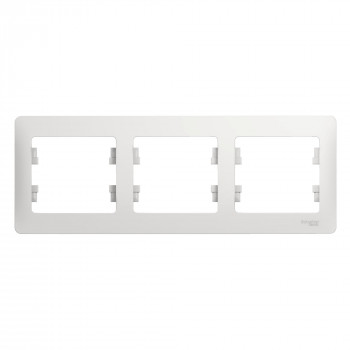 Рамка Schneider Electric Glossa 3-постовая горизонтальная белый GSL000103 GSL000103 - магазин электротехники Electroshop