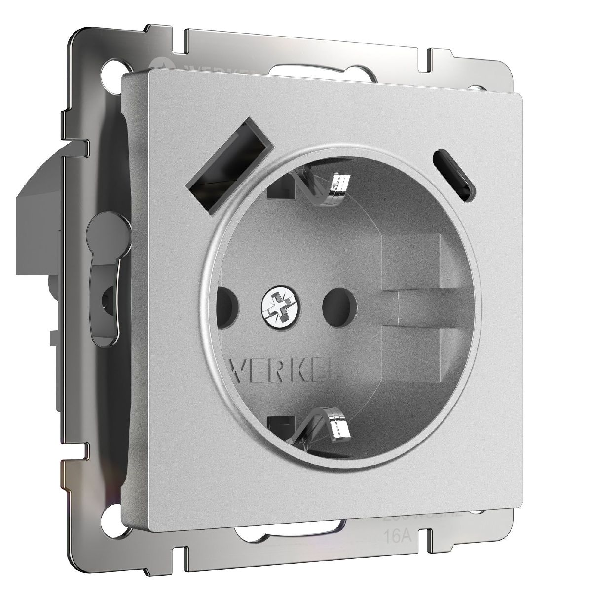 Розетка с заземлением, шторками и USB тип A+C Werkel W1171765 4690389195600 a063618 4690389195600 - магазин электротехники Electroshop