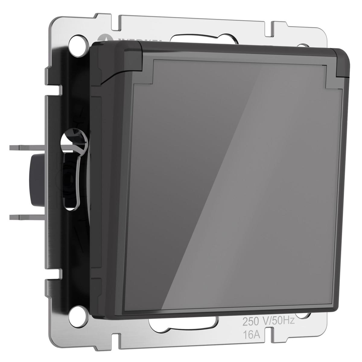 Розетка с заземлением, крышкой и шторками Werkel 4690389197529 W1171244 a064092 4690389197529 - магазин электротехники Electroshop