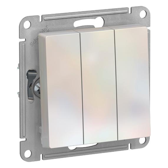 Трехклавишный выключатель 10А AtlasDesign жемчуг Systeme Electric ATN000431 ATN000431 - магазин электротехники Electroshop