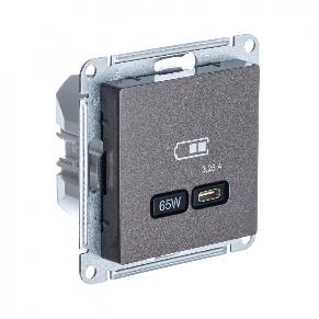 Зарядка USB тип С 65W высокоскоростная зарядка QC, PD AtlasDesign мокко Systeme Electric ATN000627 ATN000627 - магазин электротехники Electroshop
