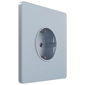 Розетка с заземлением со шторками Infinity 16A стальное небо Systeme Electric FSE001145 FSE001145 - магазин электротехники Electroshop