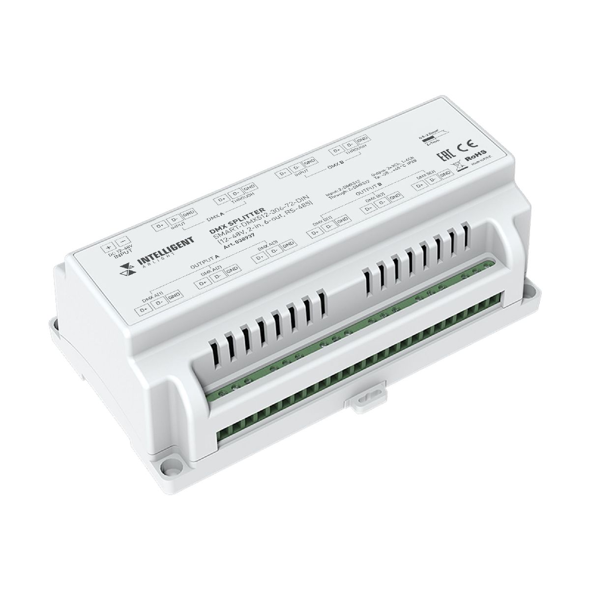 Сплиттер Arlight SMART-DMX512-306-72-DIN (12-48V, 2-in, 6-out, RS-485) 038937 038937 - магазин электротехники Electroshop