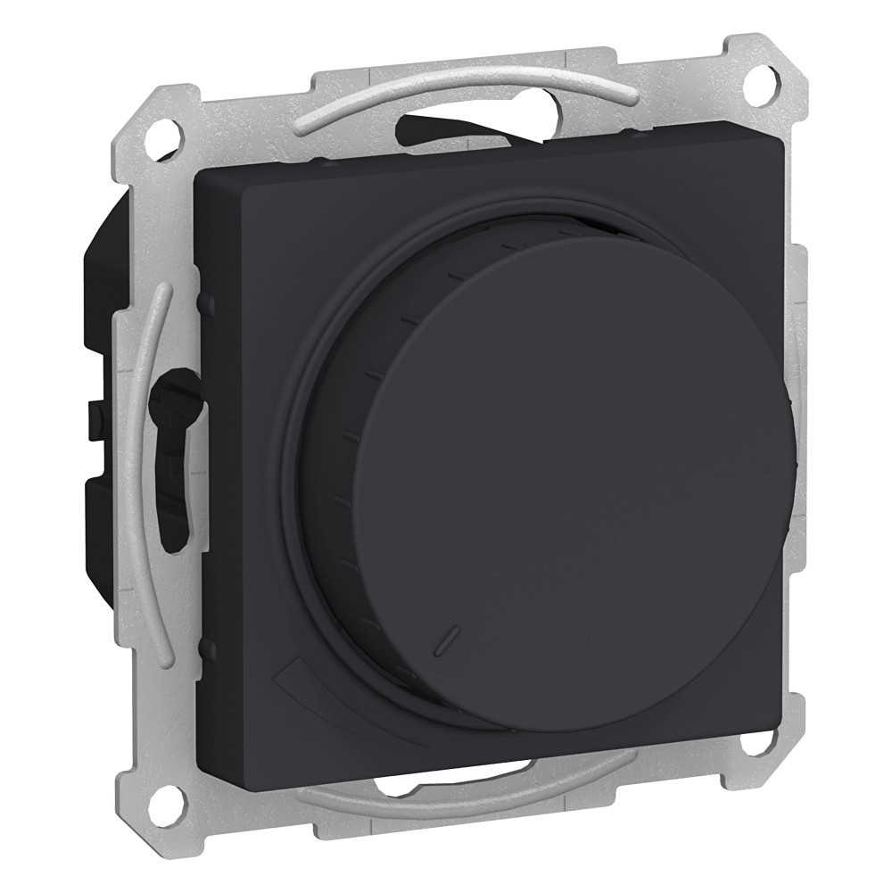 Светорегулятор (диммер) поворотно-нажимной LED RC 400Вт AtlasDesign карбон Systeme Electric ATN001023 ATN001023 - магазин электротехники Electroshop