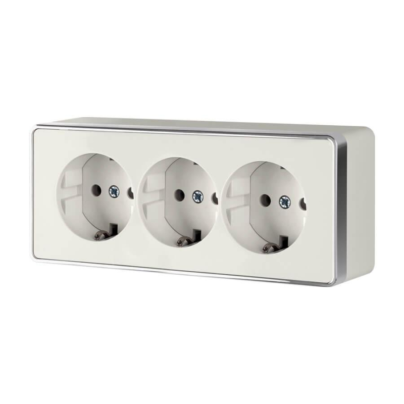 Розетка тройная с заземлением и шторками Werkel Gallant слоновая кость W5073103 4690389163906 4690389163906 - магазин электротехники Electroshop
