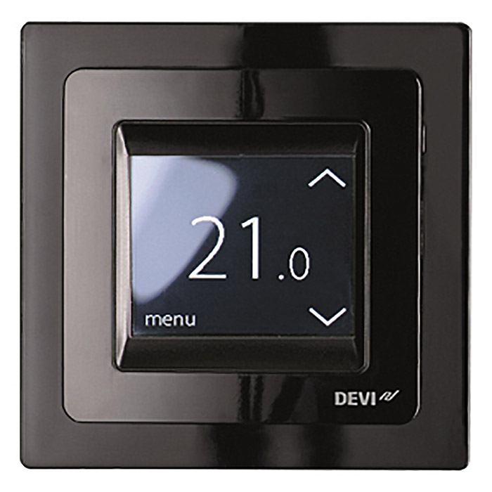 Терморегулятор Devireg Touch с датчиком пола и воздуха черный 140F1069 DEVI 140F1069 - магазин электротехники Electroshop