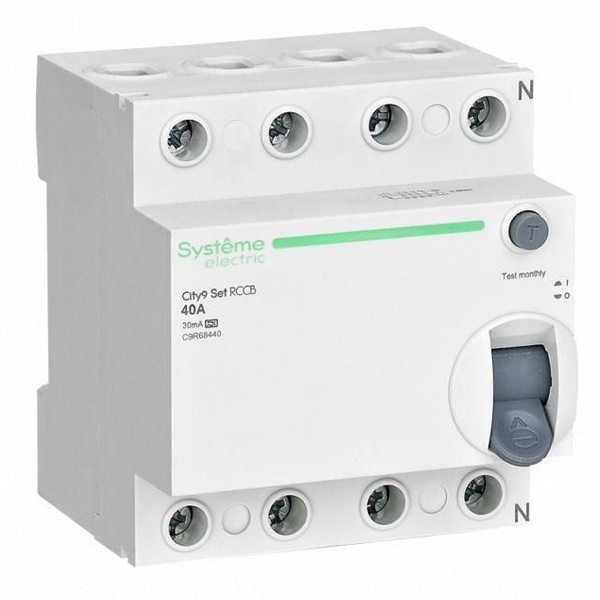 УЗО 4П 40А 30мА A 400В City9 Set Systeme Electric (ВДТ) C9R68440 C9R68440 - магазин электротехники Electroshop