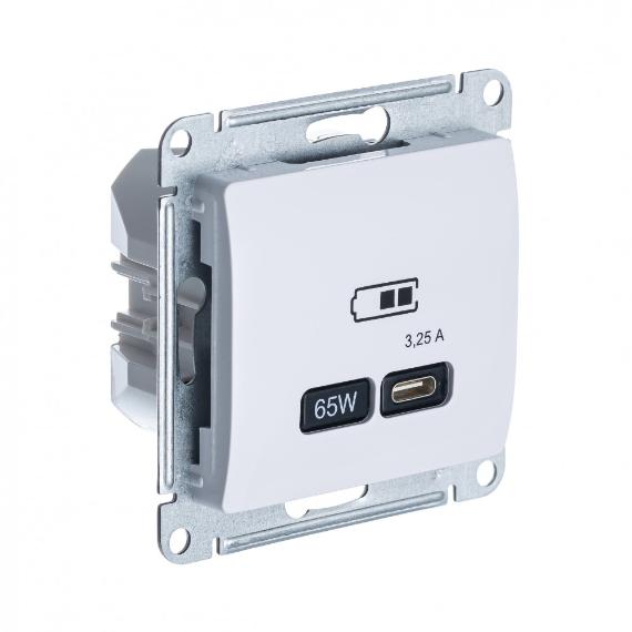 Зарядка USB тип С 65W высокоскоростная зарядка QC, PD Systeme Electric Glossa белый GSL000127 GSL000127 - магазин электротехники Electroshop