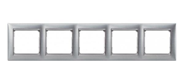 Рамка Legrand Valena 5 постов матовый алюминий/серебряный штрих 770335 770335 - магазин электротехники Electroshop