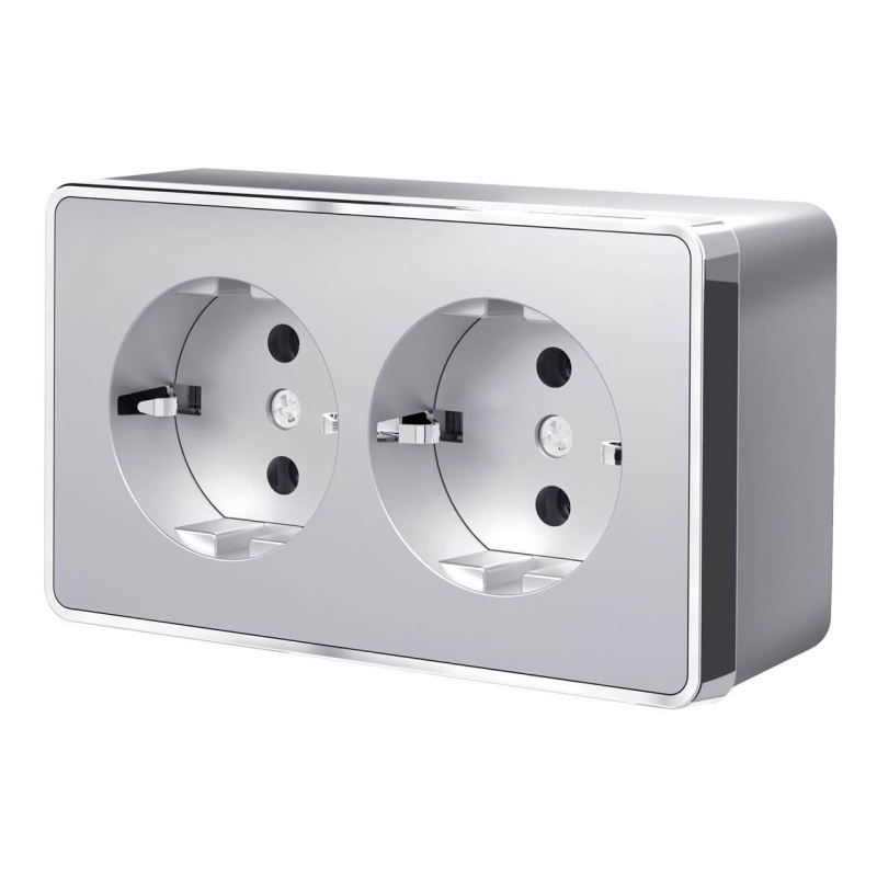 Розетка двойная с заземлением Werkel Gallant серебряный W5072106 4690389167188 4690389167188 - магазин электротехники Electroshop