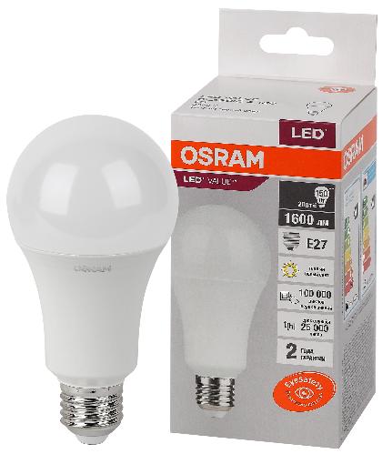 Лампа светодиодная OSRAM 20W 3000K LED Value LVCLA150 20SW/830 (150W) 230V E27 1600Lm 4058075579293 4058075579293 - магазин электротехники Electroshop