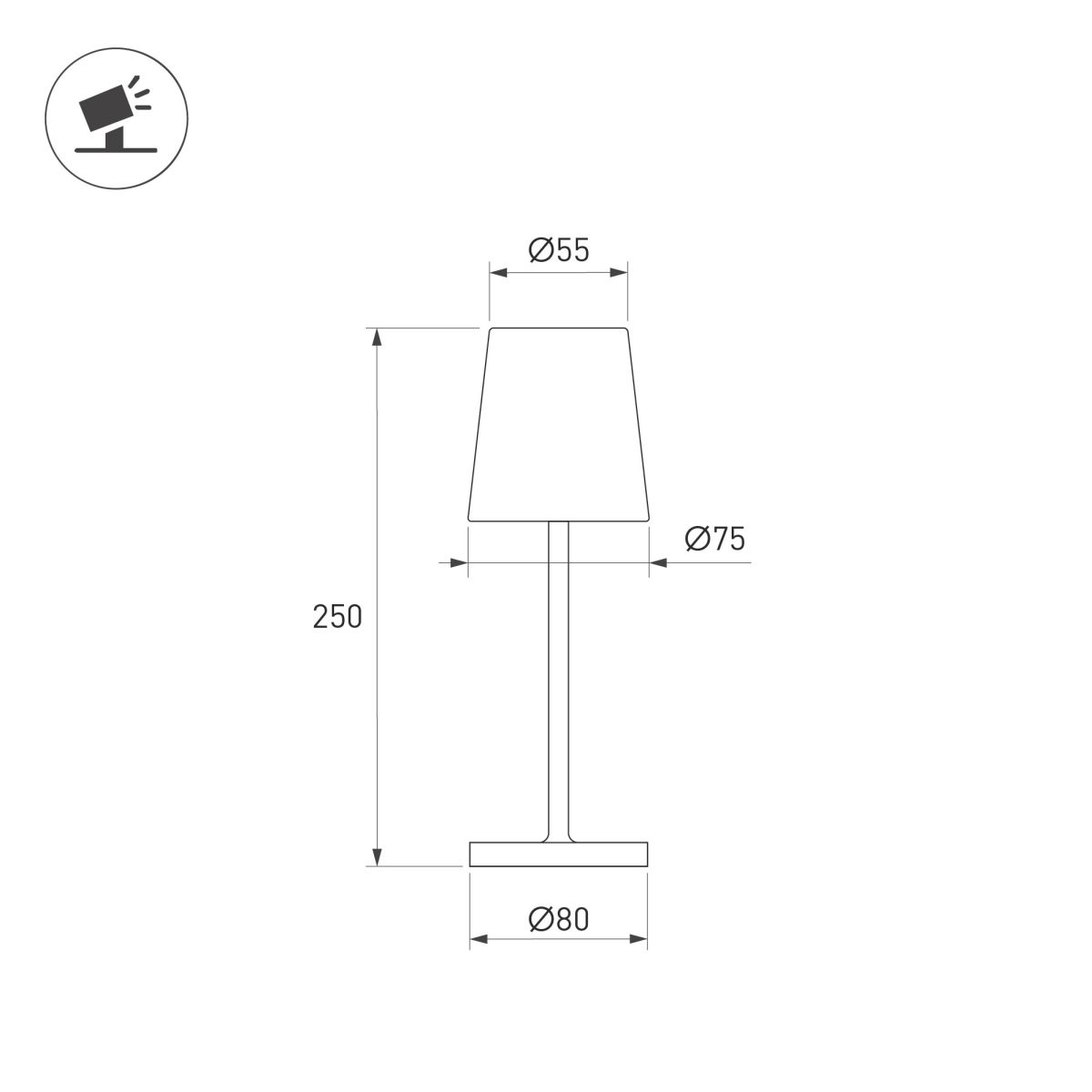 Настольная лампа с аккумулятором Arlight SP-DAISY-TAB-1.5W Warm3000-MIX (RS, 90 deg) (IP54 Металл) 058566 058566 - магазин электротехники Electroshop