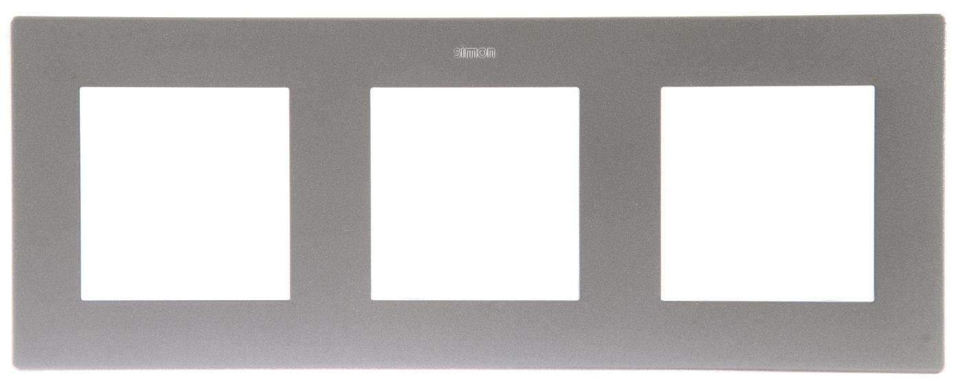 Рамка Simon 24 Harmonie 3 поста алюминий 2400630-033 2400630-033 - магазин электротехники Electroshop