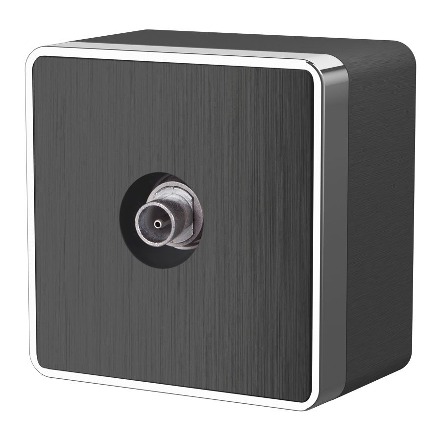 ТВ-розетка оконечная Werkel Gallant графит рифленый W5083004 4690389164736 4690389164736 - магазин электротехники Electroshop