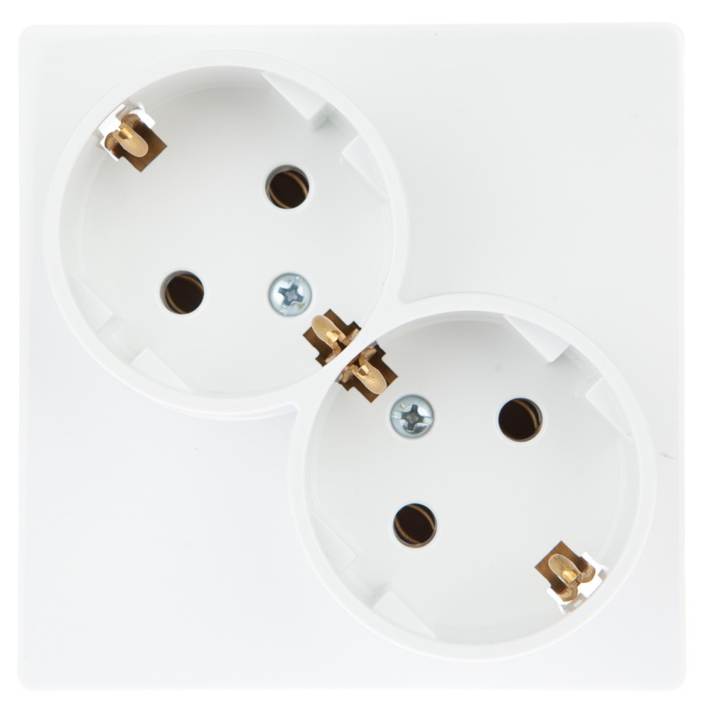 Розетка 2х2К+З Schuko без защитных шторок Simon 24 Harmonie белый 2450459-030 2450459-030 - магазин электротехники Electroshop