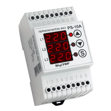 Переключатель фаз PS-10A DigiTOP PS-10A - магазин электротехники Electroshop