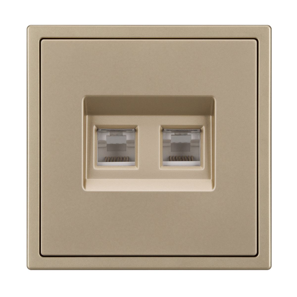 Розетка телефонная двойная софт-тач золотой песок Arlight SCT-MTL2-SFPL-GD (2хRJ-11, 4C) 054310(1) 054310(1) - магазин электротехники Electroshop