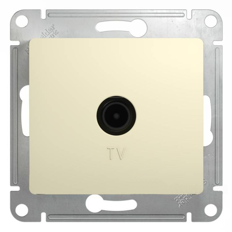 TV розетка оконечная 1DB механизм Schneider Electric Glossa бежевый GSL000291 GSL000291 - магазин электротехники Electroshop