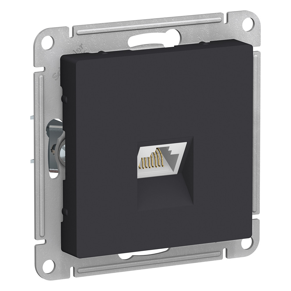 Розетка компьютерная RJ45 кат 6А AtlasDesign карбон Systeme Electric ATN001086 ATN001086 - магазин электротехники Electroshop