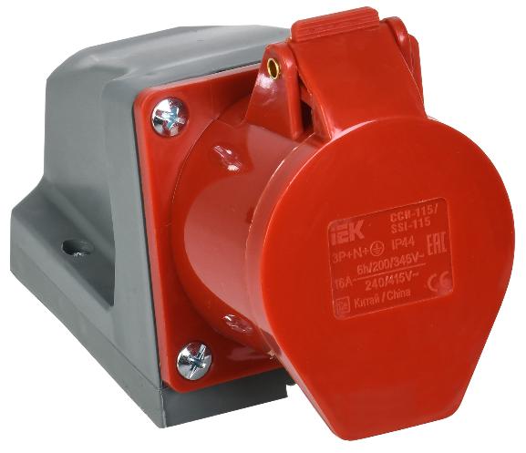 Розетка 115 стационарная 3Р+РЕ+N 16А 380В IP44 ИЭК PSR12-016-5 PSR12-016-5 - магазин электротехники Electroshop