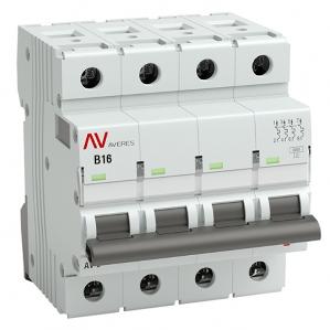 Выключатель автоматический EKF AVERES AV-6 16A (B) 4P трехфазный 6kA mcb6-4-16B-av mcb6-4-16B-av - магазин электротехники Electroshop