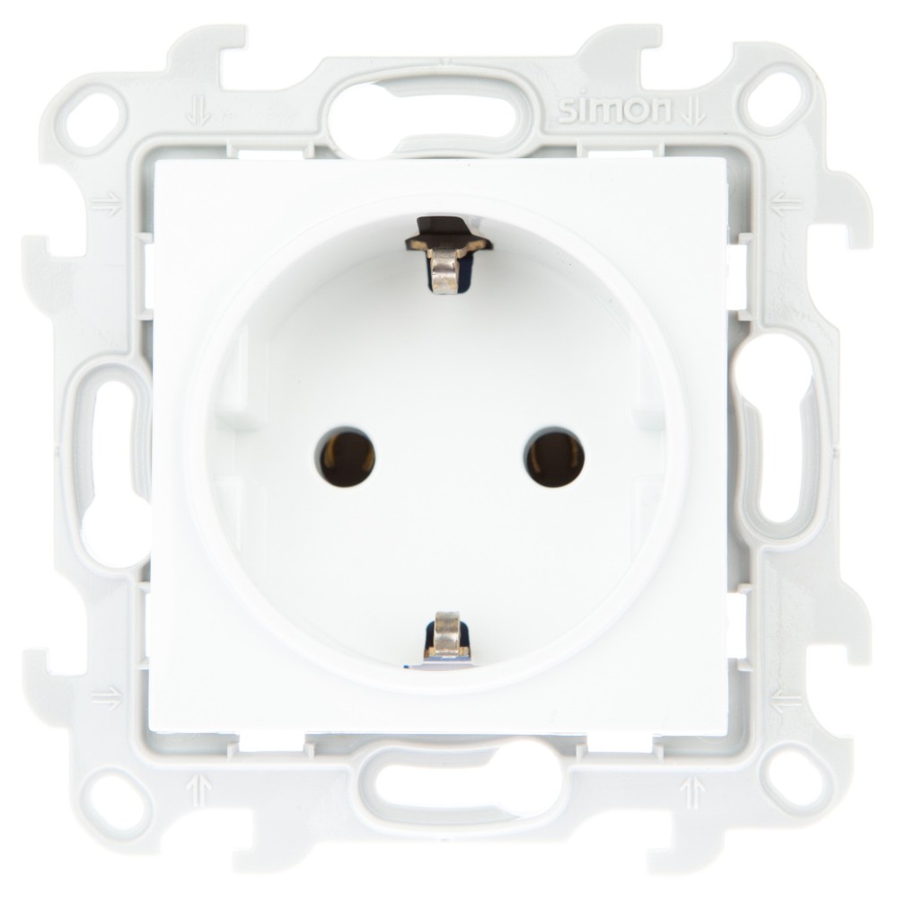 Розетка 2К+З Schuko без защитных шторок Simon 24 Harmonie белый 2450434-030 2450434-030 - магазин электротехники Electroshop