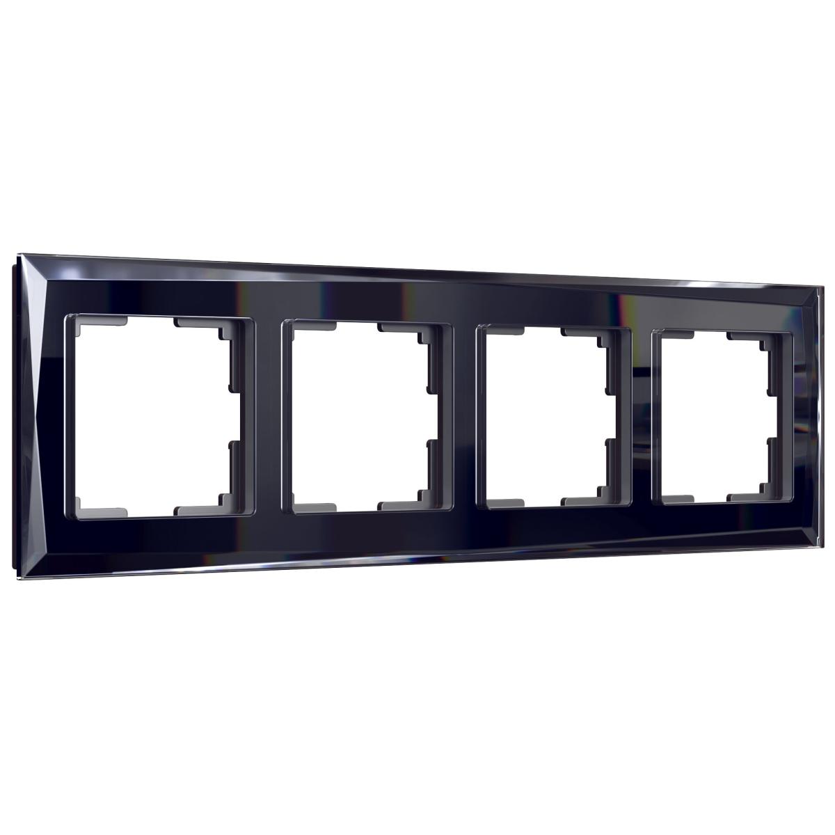 Рамка на 4 поста Werkel Diamant черный W0041208 4690389158841 4690389158841 - магазин электротехники Electroshop