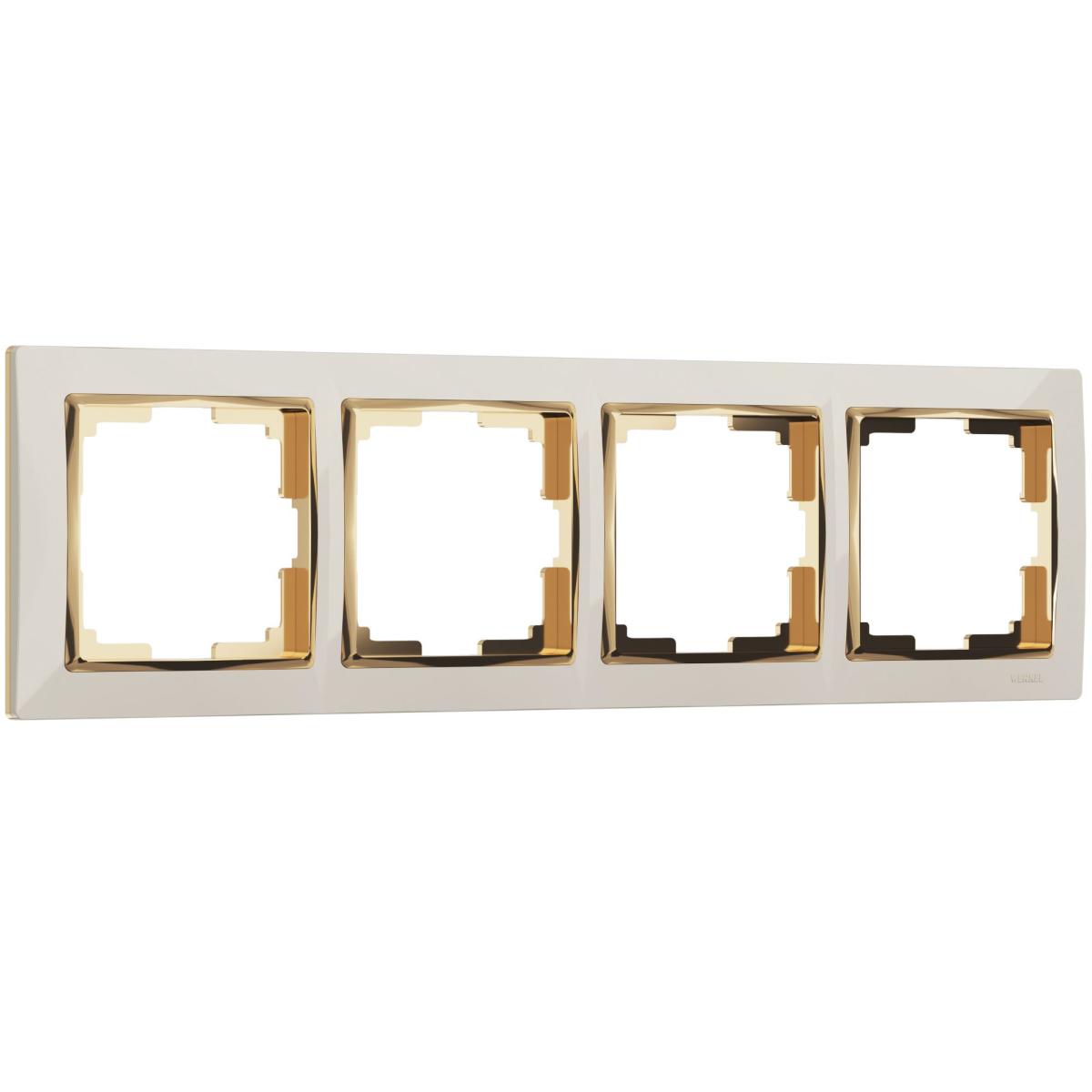Рамка на 4 поста Werkel Snabb слоновая кость/золото W0041932 4690389160929 4690389160929 - магазин электротехники Electroshop