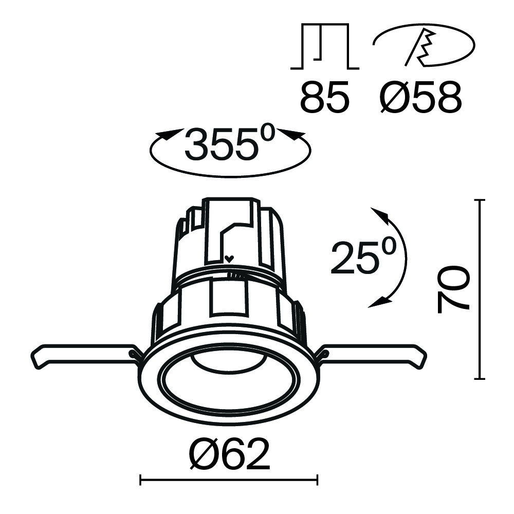 Встраиваемый светильник Maytoni Wise DL057-7W4K-B DL057-7W4K-B - магазин электротехники Electroshop