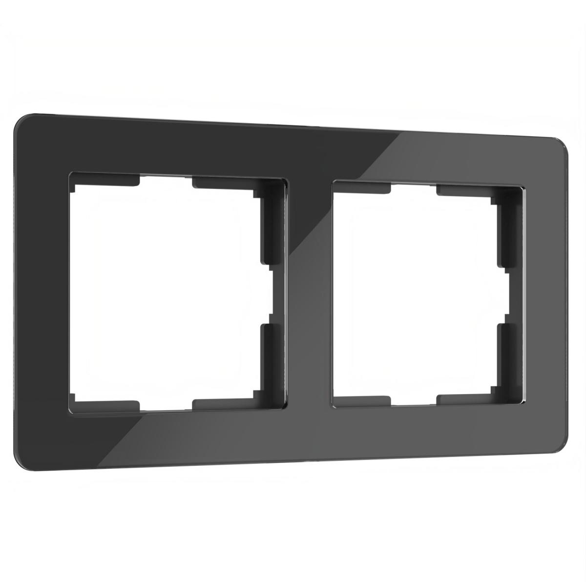 Рамка на 2 поста Werkel Acrylic черный 4690389184857 W0022708 4690389184857 - магазин электротехники Electroshop