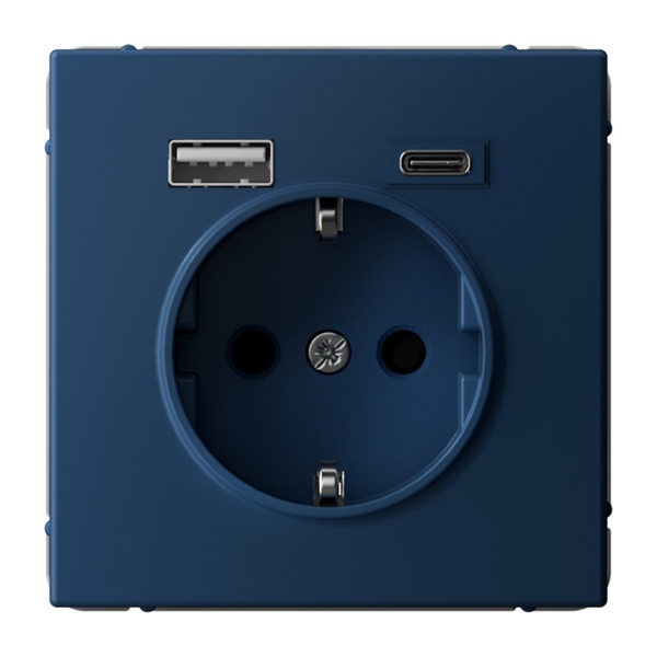 Зарядка USB с розеткой 2P+E ArtGallery тип-А и тип-C 5В/2,4А/3,0А, 2х5В/1,5 аквамарин Systeme Electric GAL001132 - магазин электротехники Electroshop