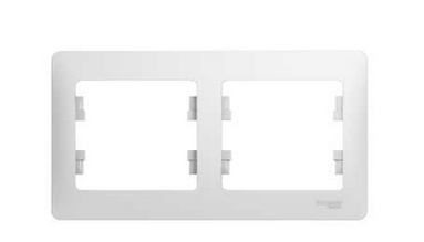 Рамка Schneider Electric Glossa 2-постовая горизонтальная белый GSL000102 GSL000102 - магазин электротехники Electroshop