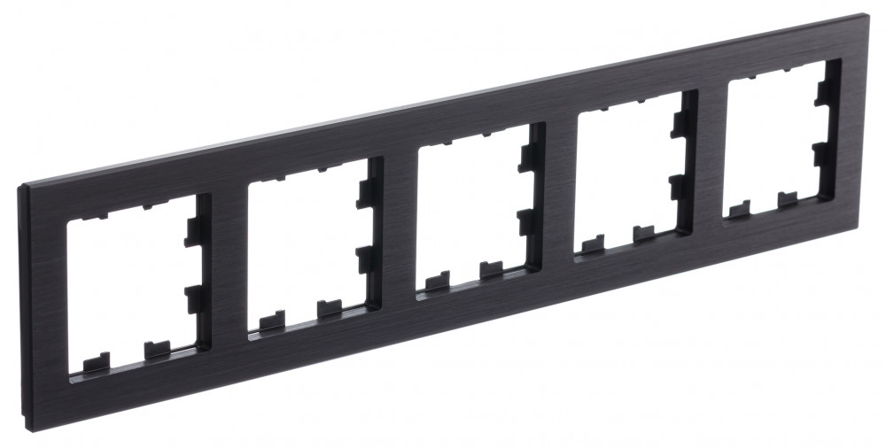 Рамка AtlasDesign Nature 5 постов металл оникс Systeme Electric ATN312305 ATN312305 - магазин электротехники Electroshop