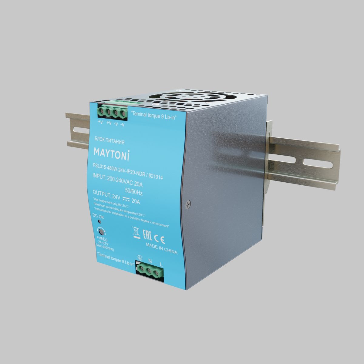 Блок питания Maytoni PSL015 480Вт DC24В IP20 821014 821014 - магазин электротехники Electroshop