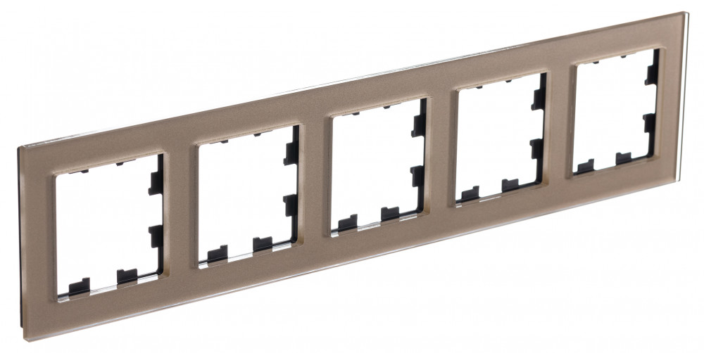 Рамка AtlasDesign Nature 5 постов оргстекло шампань Systeme Electric ATN320505 ATN320505 - магазин электротехники Electroshop