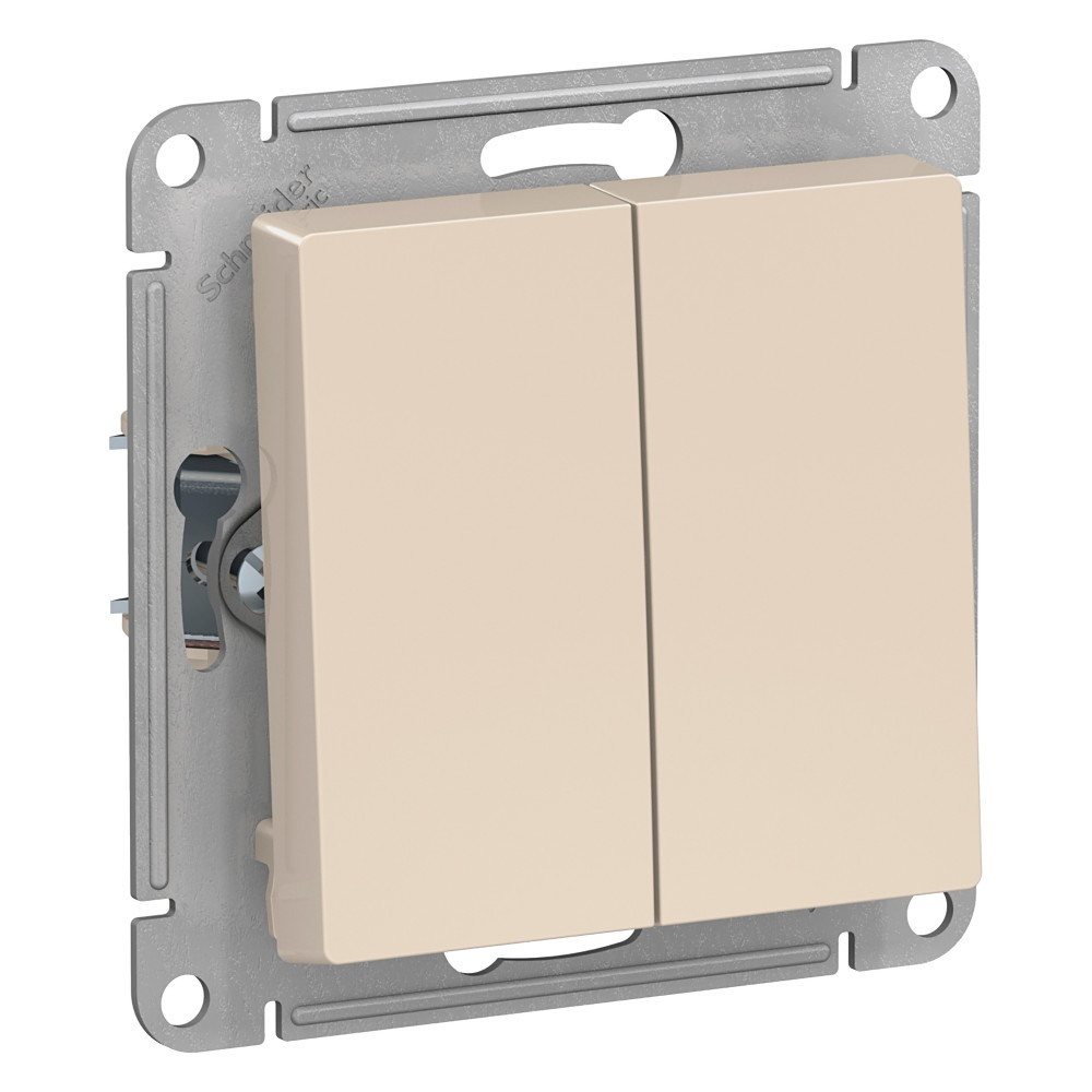 Двухклавишная кнопка 10А AtlasDesign бежевый Systeme Electric ATN000217 ATN000217 - магазин электротехники Electroshop