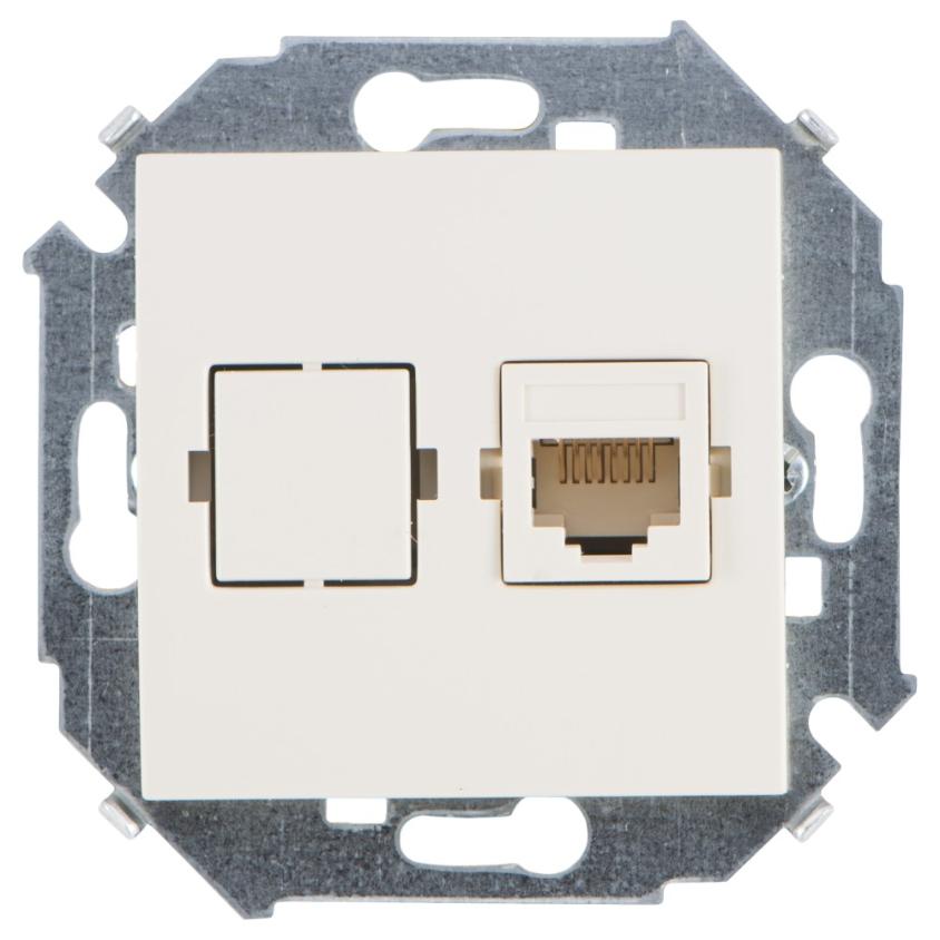 Розетка компьютерная RJ45 кат.5е Systimax Simon 15 слоновая кость 1591598-031 1591598-031 - магазин электротехники Electroshop