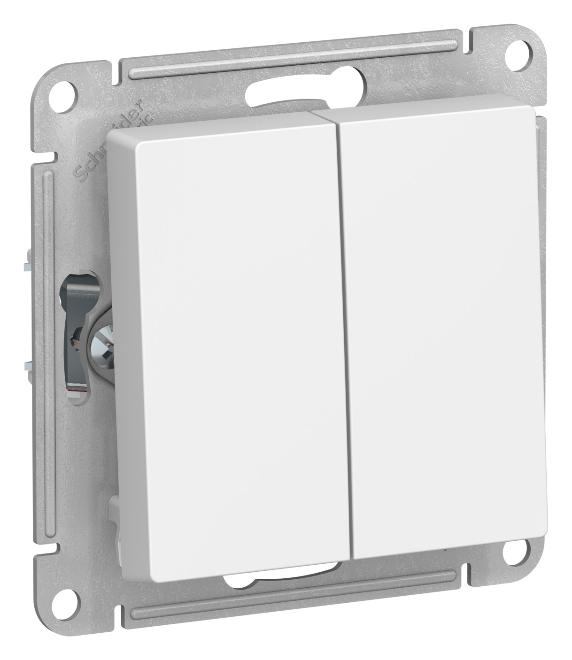 Двухклавишный переключатель 10А AtlasDesign белый Systeme Electric ATN000165 ATN000165 - магазин электротехники Electroshop