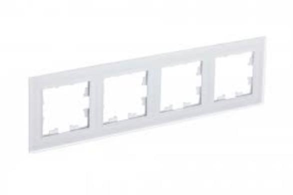 Рамка AtlasDesign Nature 4 поста матовое оргстекло белый Systeme Electric ATN330104 ATN330104 - магазин электротехники Electroshop