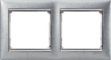 Рамка Legrand Valena 2 поста матовый алюминий/серебряный штрих 770332 770332 - магазин электротехники Electroshop