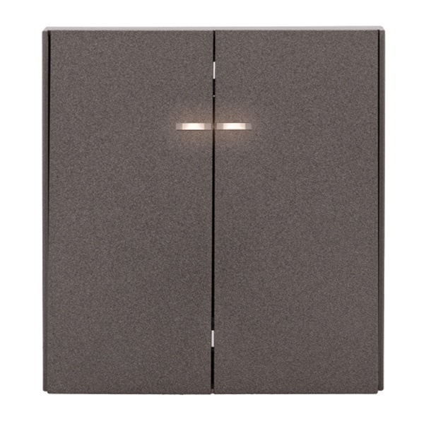 Выключатель двухклавишный с подсветкой Kranz Miele Strong 10А с рамкой графит KR-78-0714-6 KR-78-0714-6 - магазин электротехники Electroshop