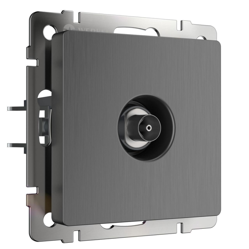 ТВ-розетка оконечная Werkel графит рифленый W1183004 4690389158681 4690389158681 - магазин электротехники Electroshop
